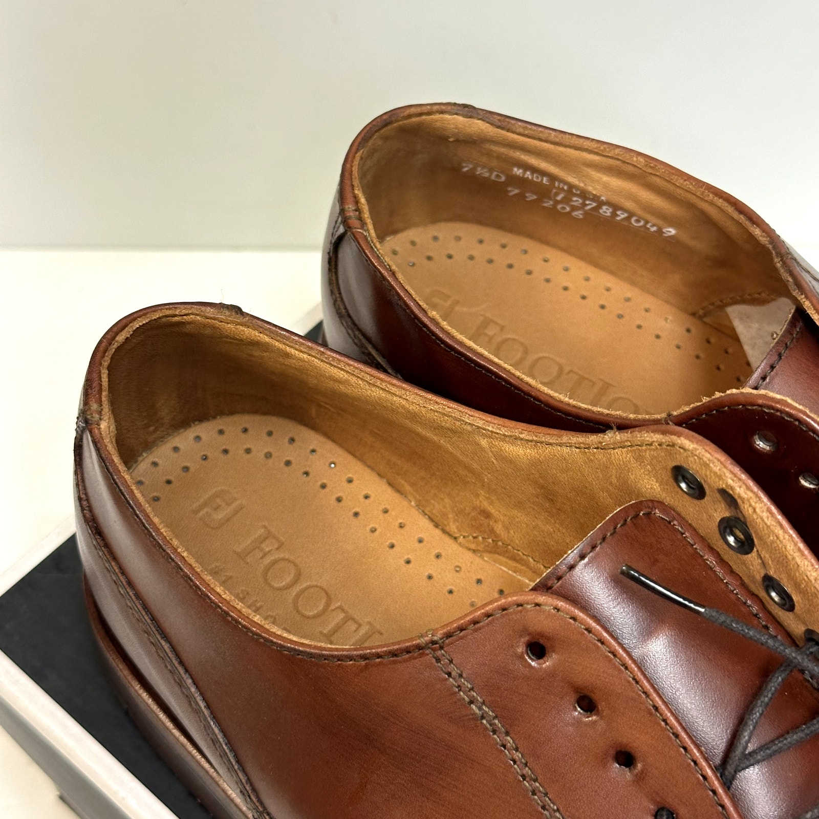 Nib Rancourt & Co. X Footjoy Split Toe Derby Dress Shoe Brown Calf 79206 7.5 D — image 5 of 8